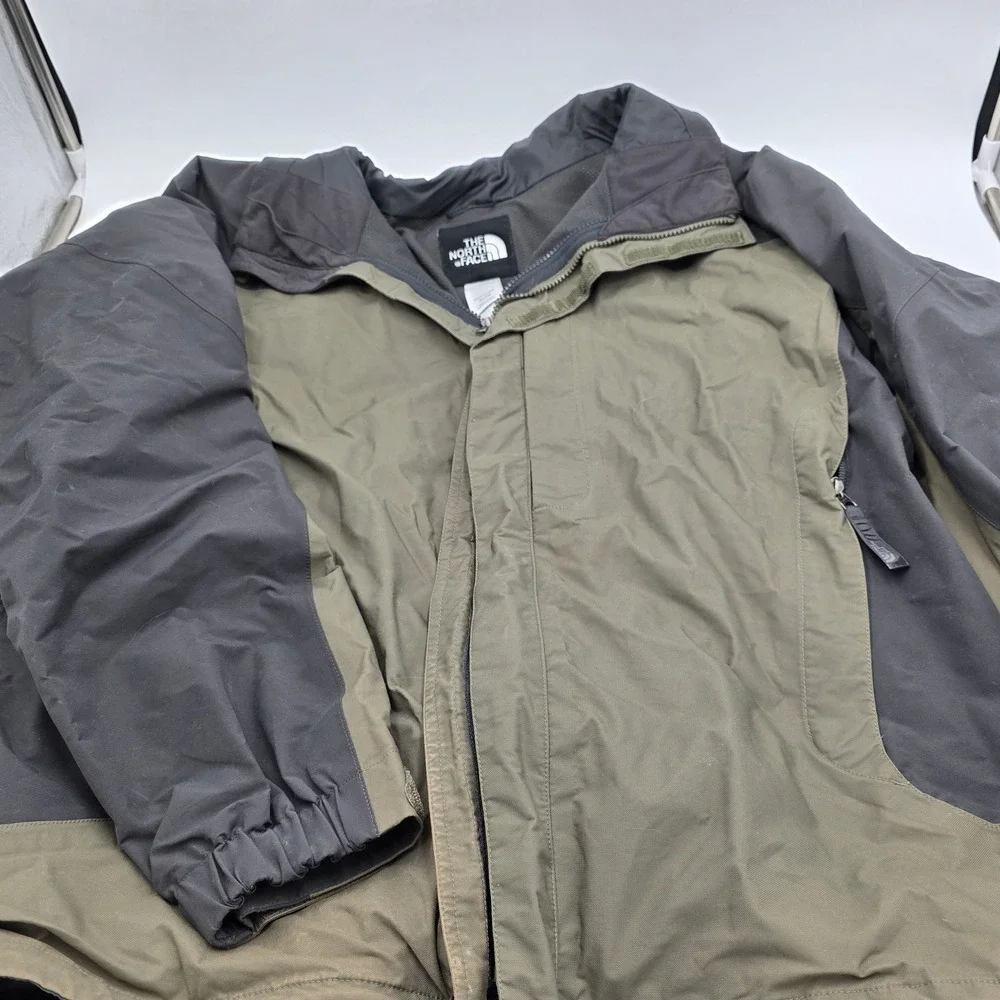 The North Face HyVent‎ Mens XL Full Zip Jacket Khaki Black Waterproof Outdoor